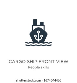 Cargo ship front view icon vector. Trendy flat cargo ship front view icon from people skills collection isolated on white background. Vector illustration can be used for web and mobile graphic design,