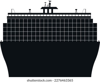 Cargo ship front view icon sign. Transport signs and symbols.