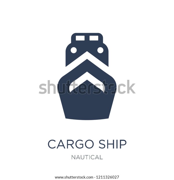 Cargo Ship Front\
View icon. Trendy flat vector Cargo Ship Front View icon on white\
background from Nautical collection, vector illustration can be use\
for web and mobile,\
eps10