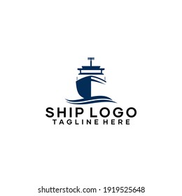 Cargo Ship Front View Logo Icon Template Vector