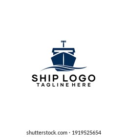 Cargo Ship Front View Logo Icon Template Vector