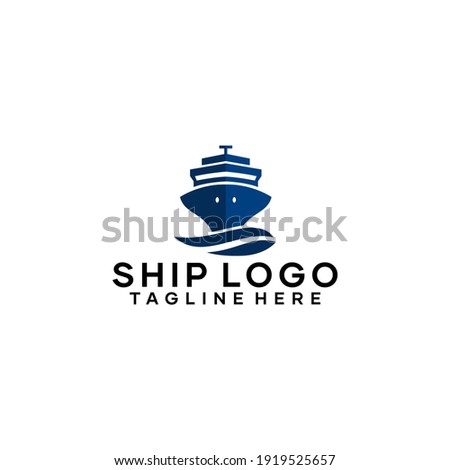 Cargo Ship Front View Logo Icon Template Vector