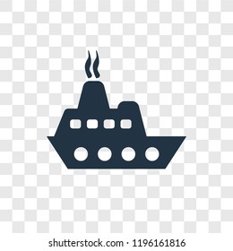 Cargo Ship Front View vector icon isolated on transparent background, Cargo Ship Front View transparency logo concept