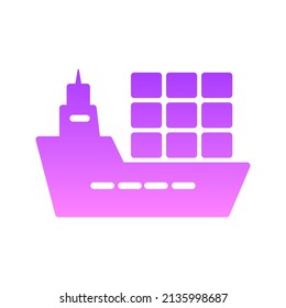 Cargo Ship Glyph Gradient Icon Design