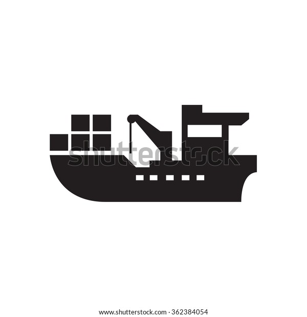 Cargo Ship Icon Stock Vector Royalty Free