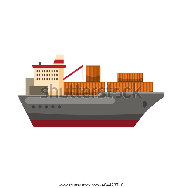 Cargo Ship Icon Stock Vector Royalty Free