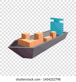 Cargo ship icon. Cartoon illustration of cargo ship vector icon for web