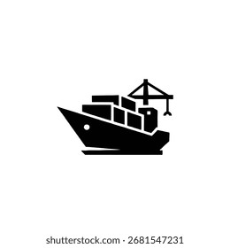 Ícone do navio de carga - Ilustração do vetor do navio de contêiner