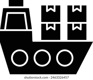 Cargo Ship Icon Design For Personal And Commercial Use