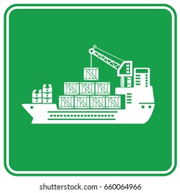 Cargo ship icon design,clean vector
