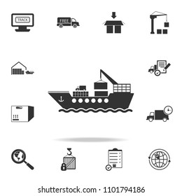 cargo Ship icon. Detailed set of logistic icons. Premium graphic design. One of the collection icons for websites, web design, mobile app on white background
