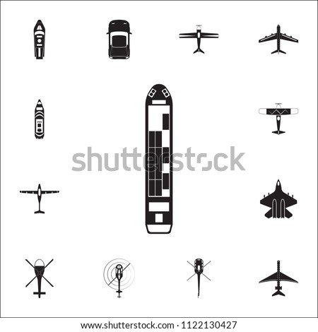 cargo Ship icon. Detailed set of Transport view from above icons. Premium quality graphic design sign. One of the collection icons for websites, web design, mobile app on white background