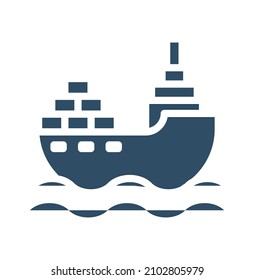 Cargo ship icon in different style vector illustration. Cargo ship vector icons designed in filled, outline, and glyph style