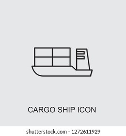 cargo ship icon . Editable line cargo ship icon from logistics. Trendy cargo ship icon for web and mobile.