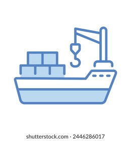 Cargo Ship icon Ilustración vectorial de stock editable