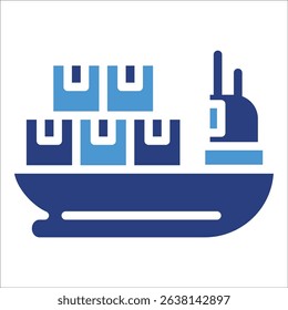 Cargo Ship Icon Element For Design