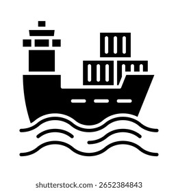 Elemento de icono de barco de carga para diseño