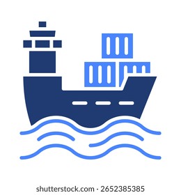 Elemento de icono de barco de carga para diseño