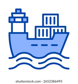 Elemento de icono de barco de carga para diseño