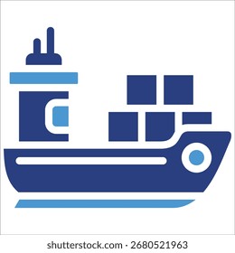 Cargo Ship Icon Element For Design