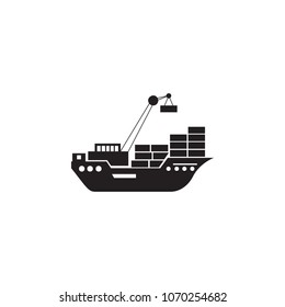 cargo Ship icon. Element of ship illustration. Premium quality graphic design icon. Signs and symbols collection icon for websites, web design, mobile app on white background