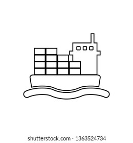 cargo ship icon. Element of transport for mobile concept and web apps icon. Outline, thin line icon for website design and development, app development