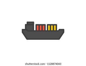 Cargo ship icon, filled line icon