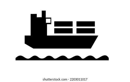 Vector de diseño plano de icono de barco de carga