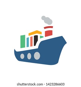 cargo ship icon. flat illustration of cargo ship vector icon for web