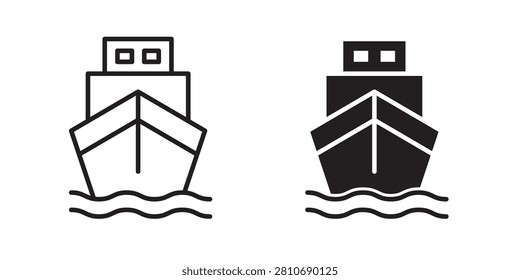 Cargo ship icon flat pictogram series..