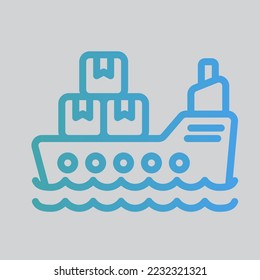 Cargo ship icon in gradient style about logistics, use for website mobile app presentation