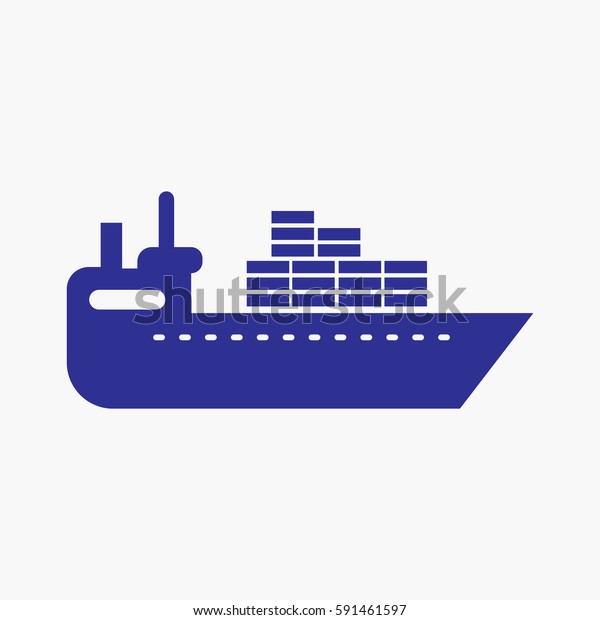 Cargo Ship Icon Graphic Vector Blue Stock Vector Royalty Free