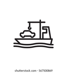 cargo ship icon illustration isolated vector sign symbol