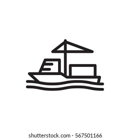 cargo ship icon illustration isolated vector sign symbol