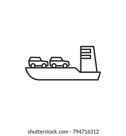 cargo ship icon illustration isolated vector sign symbol