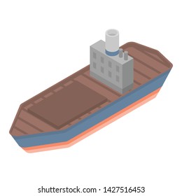 Cargo ship icon. Isometric of cargo ship vector icon for web design isolated on white background