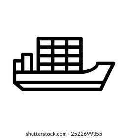 Ícone de navio de carga em estilo de linha. Perfeito para a apresentação do aplicativo móvel do site. Adequado para qualquer interface de usuário e experiência do usuário