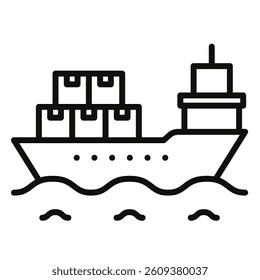 Cargo Ship icon line vector illustration