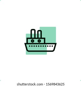 Cargo Ship Icon for mobile and web design.