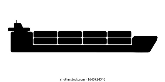cargo ship icon on white background