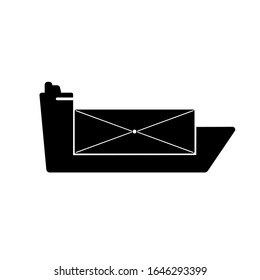 cargo ship icon on white background