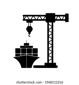 cargo ship icon on white background