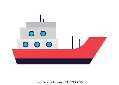 icono del buque de carga sobre fondo blanco