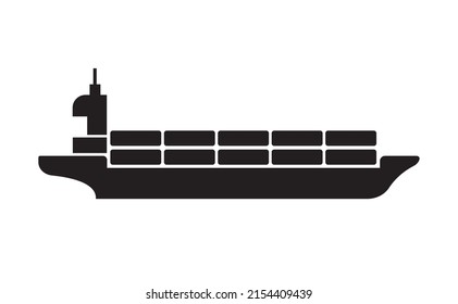 cargo ship icon on white background