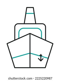 Frachtschiffsymbol auf weißem Hintergrund