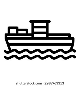 Cargo ship icon outline vector. Van service. Port maritime