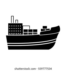 cargo ship icon over white background. vector illustration