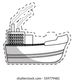 cargo ship icon over white background. vector illustration