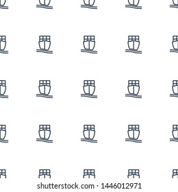 cargo ship icon pattern seamless white background. Editable outline cargo ship icon. cargo ship icon pattern for web and mobile.