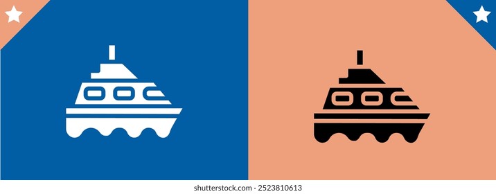 ícone de navio de carga. ícone relacionado à cadeia de suprimentos. adequado para site, aplicativo, interfaces do usuário, imprimível etc. estilo de ícone de linha plana.